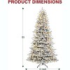 Vivatrees 12 Ft Prelit Snow Flocked Hinged Artificial Christmas Tree, with Warm White Lights, Metal Stand, Hinged Branches, Xmas Tree for Decor, White - 3 of 4
