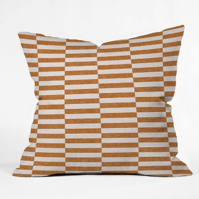 16"x16" Little Arrrow Design Co Aria Rectangle Tiles Throw Pillow Orange - Deny Designs