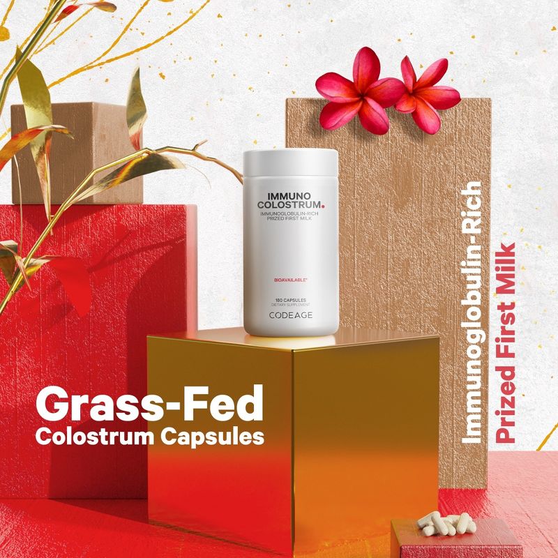 Codeage Colostrum Supplement, Immunoglobulin-Rich Grass-Fed Colostrum First Milking Capsules - 180ct, 4 of 10