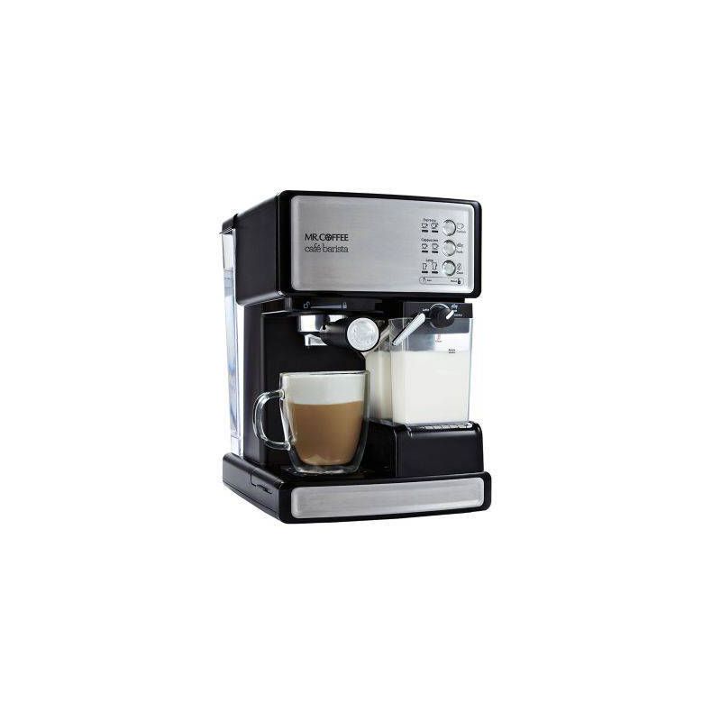 Mr. Coffee Programmable Espresso, Cappuccino, Coffee Maker with Automatic Milk Frother and 15-Bar Pump Stainless Steel Black, 2 of 7