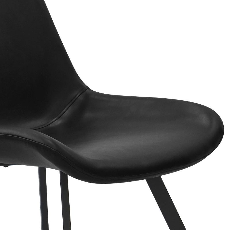 Kourtney 21" Seat Width Modern Custom-made Faux Leather Dining Chairs Set of 4 With Black Legs-The Pop Maison, 5 of 9