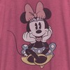 Women's Mickey & Friends Distressed Minnie Mouse Sitting Racerback Tank Top - 2 of 4