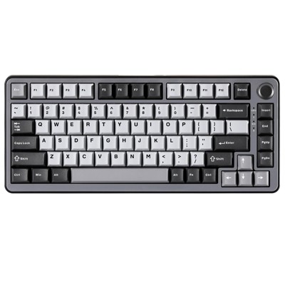 MaseiKar RT75 Gaming Keyboard,Hall Effect Magnetic Switch,Adjustable Actuation,75% TKL Layout ,RGB Backlit,PBT Keycaps(Black,Gateron Silky Pro Switch)
