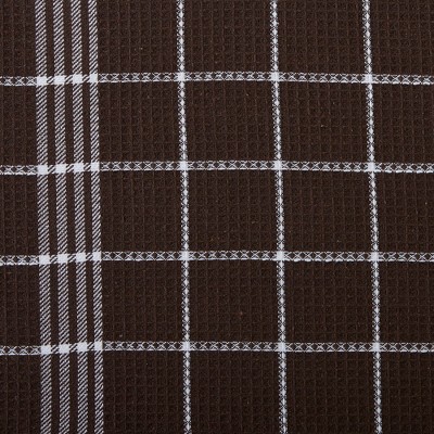 Mocha Brown Waffle Weave Cotton Kitchen Towel Set