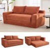 VASIP Convertible 2-in-1 Loveseat Sofa Bed - Memory Foam & Steel Frame, No Assembly, Corduroy Fabric, Compact for Small Spaces & Apartments (Orange) - 4 of 4