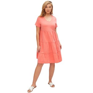 ellos Plus Size Tiered Knit Tee Dress - 1 of 4