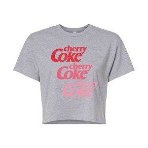 Women's - Coca-Cola - Cherry Coke Ombre Logo Cropped Graphic T-Shirt - 1 of 4