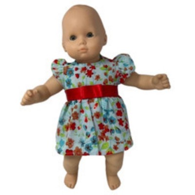 Детские куклы Doll Clothes Superstore Blue Flowers Dress Fits 15 Inch Baby Dolls — фото 2