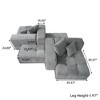 104" Modular Sectional Sofa Cloud Couch with 2 Ottoman,Linen Deep Seat Convertible Sofa for Living Room, Bedroom and Apartment - 3 of 4