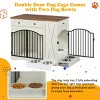 Farmhouse Dog Crate End Table with 3 Drawers, Removable Feeder & Iron Frame, 43'' Heavy Duty Indoor Kennel for Large Dogs-3irtyhousy - 3 of 4