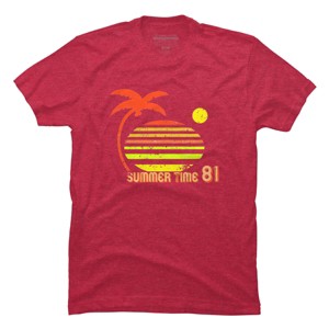 Men's Design By Humans Retro Summer Time Sunset 81 By astrofire T-Shirt - 1 of 2