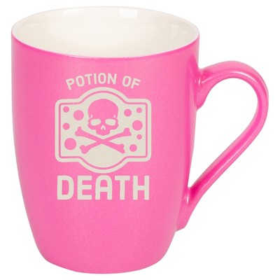 100 North Magic Potion 10 Ounce Pink Metallic Finish, Comfortably Fits Your Hands, New Bone China Coffee Tea Cup Mug, Potion Of Death