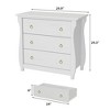 Jojoka 3-Drawer Boho Dresser with Rattan Accents & Curved Legs – Compact Storage Cabinet for Bedroom, Living Room, Entryway, Nursery - 2 of 4