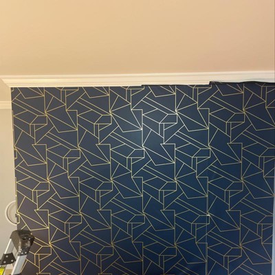 Facet Geometric Peel & Stick Wallpaper Navy/gold - Project 62™ : Target