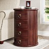 Tribesigns Fully Assembled End Table, Round Side Table with 4 Drawers for Living Room Bedroom - 3 of 4