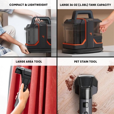 Black Electric Portable Spot Vacuum with Foam Filter for Pets