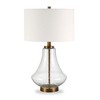 Hudson and Canal 23" Tall Table Lamp with Seeded Glass Fabric Shade - 2 of 4