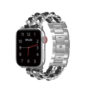 Waloo Leather Looped Metal Band For Apple Watch - 1 of 2