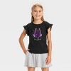 Girls' Short Sleeve Halloween 'Ghost Cat' Flip Sequin T-Shirt - Cat & Jack™ Black - 2 of 4