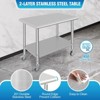 Stainless Steel Kitchen Cart, 36 x 24 x 35 inches Prep Table with Wheels and Adjustable Shelf - 3 of 4