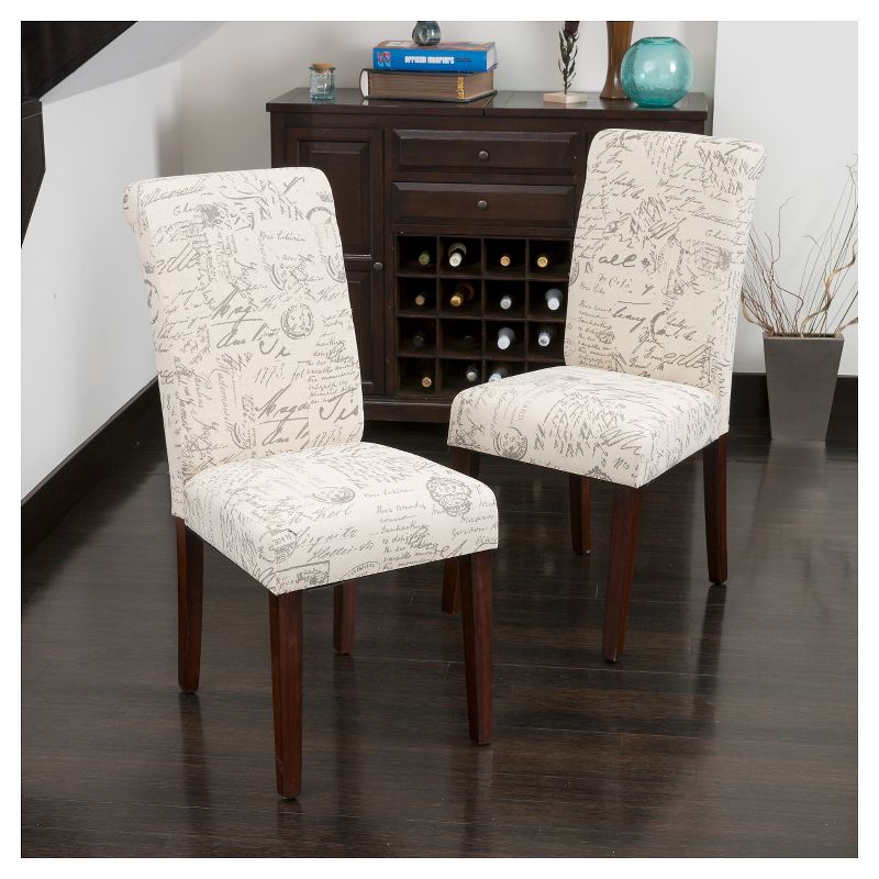 Set of 2 French Handwriting Linen Dining Chair Beige - Christopher Knight Home, 5 of 6