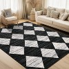 Washable Runner Rug, Modern Checkered Entryway Kitchen Rug Low Pile Soft Trellis Bathroom Carpet Front Door Mat - 2 of 4