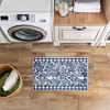 Stupell Industries Navy Gingham Florals Printed Plush Bath Mat And Bath Rug, Design By Kim Allen, 18"X30" - 4 of 4