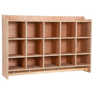 5 Section Closet, 15 Classroom Cubes with Anti-Tip Anchors, Nursery Cube with 4 Wheels, 5 Hooks and 2 Storage Boxes, for Home, School, Kindergarten - 1 of 4