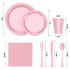 Crown Display 182 Pc Plastic Dinnerware Set: Includes 26 Each of 9''  Plates Disposable, 7'' Dessert Plates, 12oz Cups Napkins & Cutlery - 4 of 4