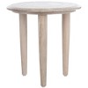 Rehnuma Carved Side Table - White Wash - Safavieh. - 3 of 4