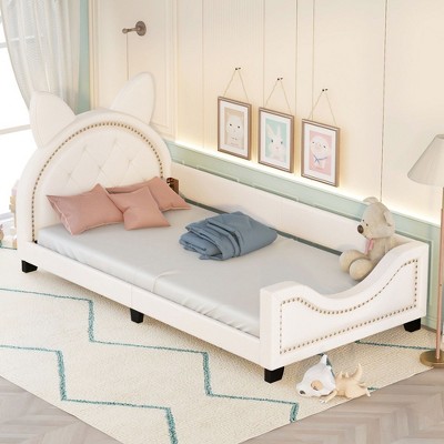 NicBex Twin Size Upholstered Daybed with Rabbit Ears Shaped Headboard for Bedroom,Living Room,Apartment