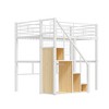 Whisen Twin Size Metal Loft Bed with Storage Staircase and Small Wardrobe - 4 of 4