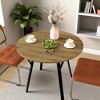 Mshliw 35.43" Round Dining Table, Small Modern Kitchen Table with Black Metal Legs, MDF Top, Seats 2-4 People for Dining Room or Kitchen - 3 of 4