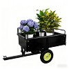 Heavy Duty 750LB Steel Dump Cart, 15 Cu Ft Utility Garden Trailer with Removable Gate & 16" Tires, Tow Behind Tractor or Lawn Mower - 2 of 4