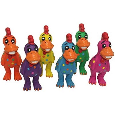 Multipet's Mini Globken Latex Plush Filled Polka Dot Chicken Dog Toy, 5-1/2-Inch
