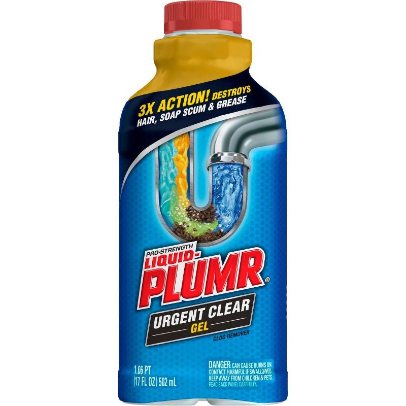 Liquid-Plumr Industrial Strength Urgent Clear, Liquid Drain Cleaner - 17oz, 2 of 10