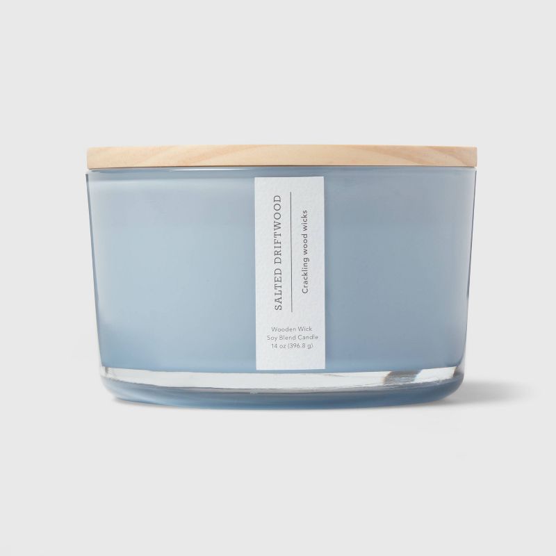 Salted Driftwood Candle Blue - Threshold™, 1 of 6