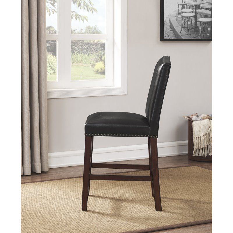 Carteret Brown Leather Counter Stool in Espresso - Comfort Pointe , 3 of 11
