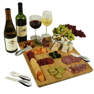 Picnic at Ascot Monogrammed Bamboo Charcuterie, Cheese & Cracker Serving Board - 1 of 3