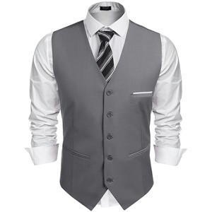 COOFANDY Men's Suit Vest Slim Fit Business Formal Waistcoat Casual Dress Vest - 1 of 4