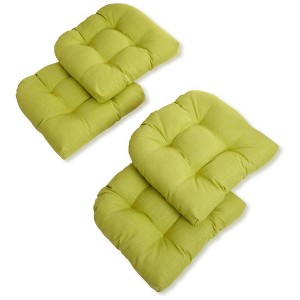 Blazing Needles, 19-inch U-Shaped Spun Polyester Outdoor Tufted Dining Chair Cushions (Set of 4) - 1 of 1