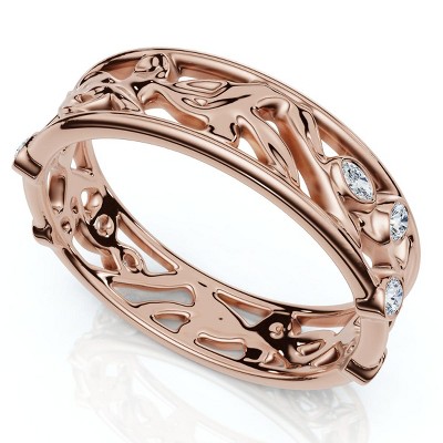 Pompeii3 1/6ct Botanical Diamond Accent Ring 14k Gold or Platinum Lab Created