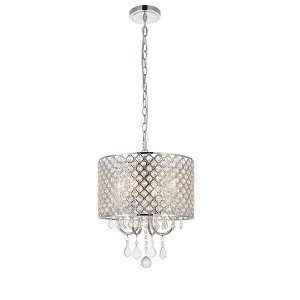 Elegant Lighting Elise 14 inch pendant in chrome - 1 of 4
