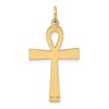 Black Bow Jewelry 14k Yellow Gold Laser Designed Ankh Cross Pendant - 3 of 4