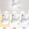 52'' Wood Flush Mount Ceiling Fans with Lights and Remote Modern Quiet Ceiling Fan for Bedroom 3 Color & 6 Speed for Indoor Outdoor Patio - 3 of 4