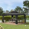 Outsunny Patio Gazebo, Netting & Curtains, 2 Tier Double Vented Steel Roof, Hardtop, Ceiling Hooks, Rust Proof Aluminum - 3 of 4