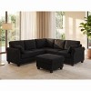 VANOMi 90.6’’ Corduroy Sectional Sofa with Storage Ottoman - 3 of 4