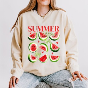 Simply Sage Market Watermelon Chart Summer Vibes Lightweight Garment Dyed Sweatshirt - 1 of 4