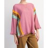 Women's Block Rib Knit Top With Lace Bottom Hem - Plus - Easel - 3 of 4