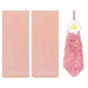 REGALWOVEN 3 Pcs Bathroom Soft and Absorbent Decorative Hand Towel - 1 of 4